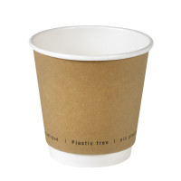 Kraft double wall paper cup no plastic