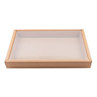 Kraft sushi box combo with PET lid 310x215mm H35mm