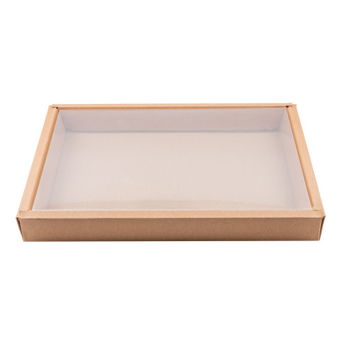 Kraft sushi box combo with PET lid 310x215mm H35mm