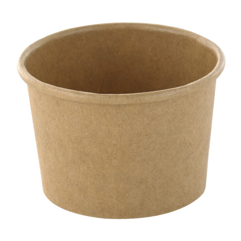 Pot à soupe et glace en carton kraft brun sans plastique, Waterbased 75ml dia61mm H40mm