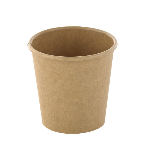 Pot à soupe et glace en carton kraft brun sans plastique, Waterbased 100ml dia61mm H58mm