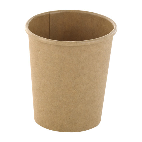 Pot à soupe et glace en carton kraft brun sans plastique, Waterbased 120ml dia61mm H65mm