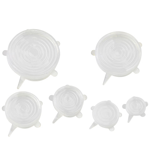 Set 6 reusable silicone lids   H30mm