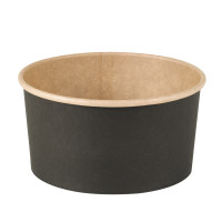 Saladier rond Buckaty en carton kraft noir 900ml dia150mm H75mm