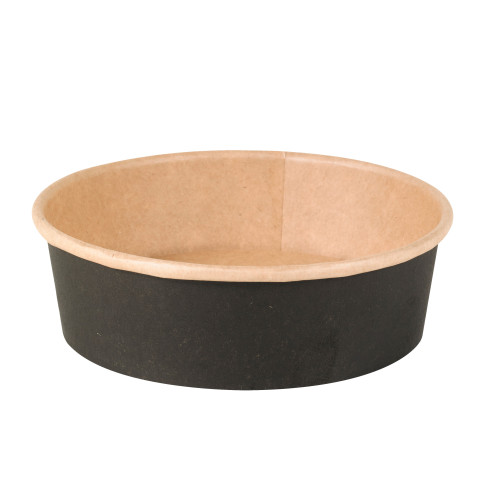 Black kraft round salad bowl   H45mm 480ml