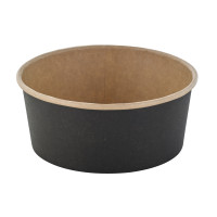 Saladier rond Buckaty en carton kraft noir 700ml dia150mm H60mm