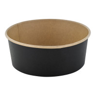 Saladier rond Buckaty en carton kraft noir 1300ml dia185mm H70mm