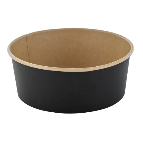 Black kraft round salad bowl   H70mm 1300ml