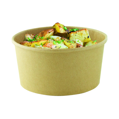 "Buckaty" kraft double PE cardboard salad bowl   H60mm 750ml