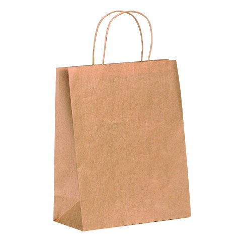 Sac cabas papier kraft brun poignées ficelles    H300mm