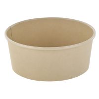 Saladier rond Buckaty en carton brun fibre de bambou 580ml dia150mm H50mm