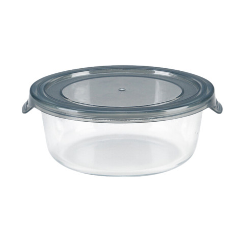 Combo bowl  in borosilicate glass and PP lid  H67mm 640ml