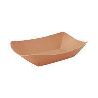 Barquette Bateau kraft réutilisable 218x155mm H40mm