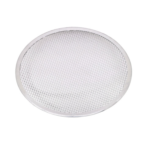 Grille à pizza ronde aluminium à fond ajouré  H4mm