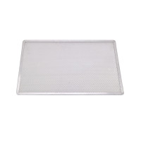 Grille à pizza rectangulaire aluminium à fond ajouré 600x400mm H10mm