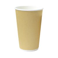 Gobelet carton double paroi beige "Rippley" H62mm 120ml