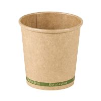 Gobelet Zen en carton kraft brun sans plastique, WaterbasedH57mm 72ml