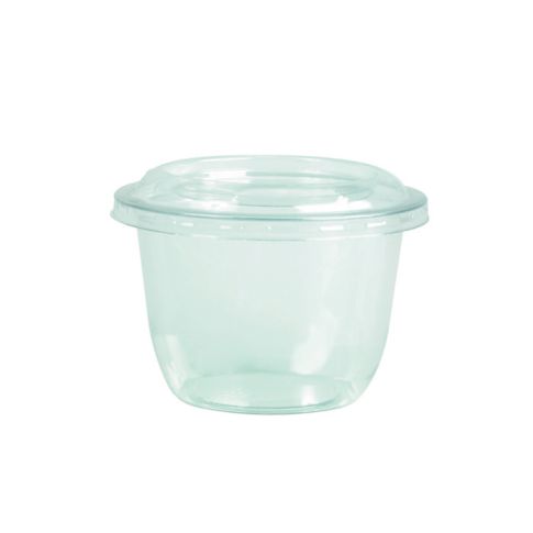 Clear round PET plastic dessert cup H65mm 270ml