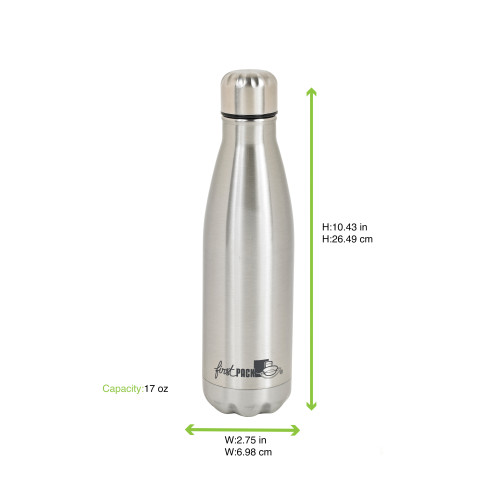 Bouteille à eau en inox double paroi isotherme avec bouchon   H265mm 500ml