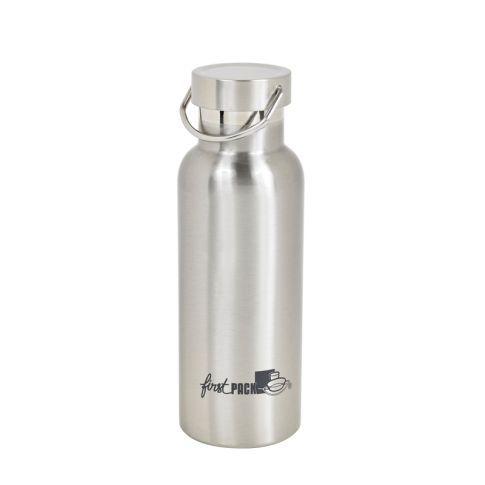 Bouteille à eau en inox à double paroi isotherme avec bouchon H215mm 500ml