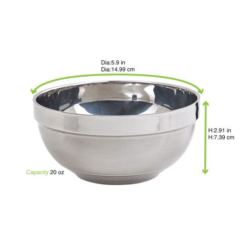 NOXBOX Stainless steel BowlH74mm 600ml