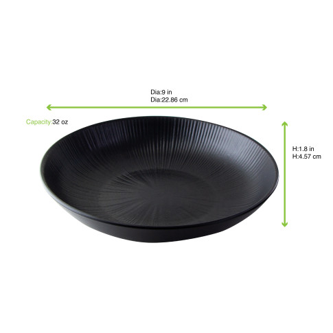 Black Phoenix re-usable black soup plate  H46mm 950ml