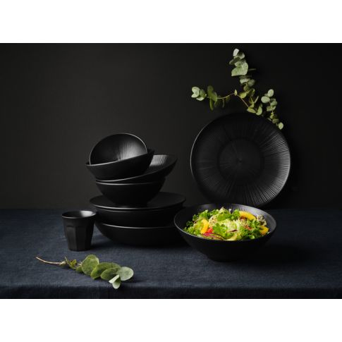 Black Phoenix re-usable black soup plateH46mm 950ml