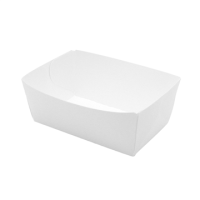 White cardboard tray with newspaper print 120x70mm H43mm 510ml