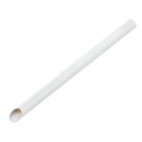 White beveled straw for Bubble Tea - individually wrapped  H200mm