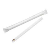 White beveled straw for Bubble Tea  H200mm