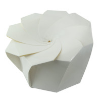 Origami folding white cardboard box   H80mm 650ml