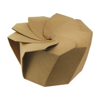 Origami folding kraft cardboard box   H80mm 650ml
