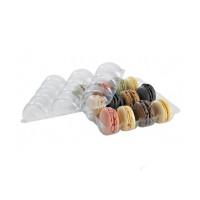 Clear PET rectangular case insert for 12 macarons (3x4)  150x138mm H23mm