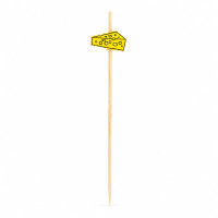Bamboo pick with yellow cheese  H100mm