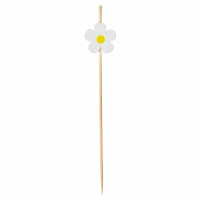 Bamboo pick with white daisy flower  H105mm