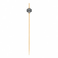 Bamboo pick with black & white striped ball  H100mm