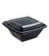 Square black PET salad bowl   160x160mm H70mm 750ml