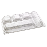 Boîte repas plastique PET transparent 5 compartiments