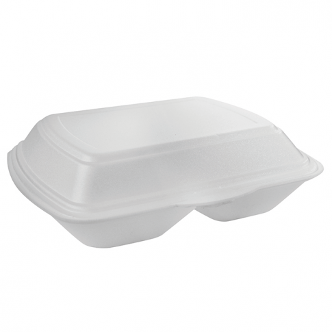 Coquille plastique PSE blanche 2 compartiments  210x245mm H72mm