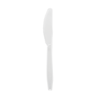 White PS plastic knife individually wrapped  160