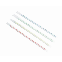 Flexible red and green striped PP plastic straw individually wrapped  H210mm