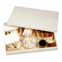 "Atlas" lunch box with a set of 4 wooden boxes and cutlery 380x275mm H55mm