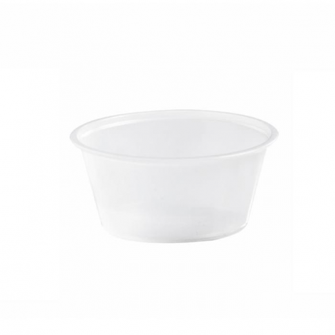 Translucent round PS plastic portion cup   H32mm 80ml