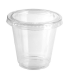 Clear round PP plastic portion cup with flat PET lid   H62mm 165ml