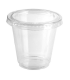 Pot plastique PP transparent avec couvercle PET plat   H62mm 165ml