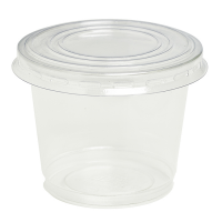 Clear round PET plastic dessert cup   H65mm 200ml