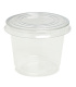 Clear PET plastic cup with dome lid with hole   H85mm 200ml