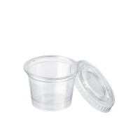 Pot plastique PET transparent avec couvercle plat