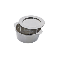 Round silver PS plastic mini dish with lid