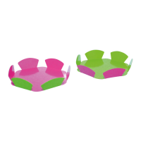 Double faced cardboard corolla tray pink/green